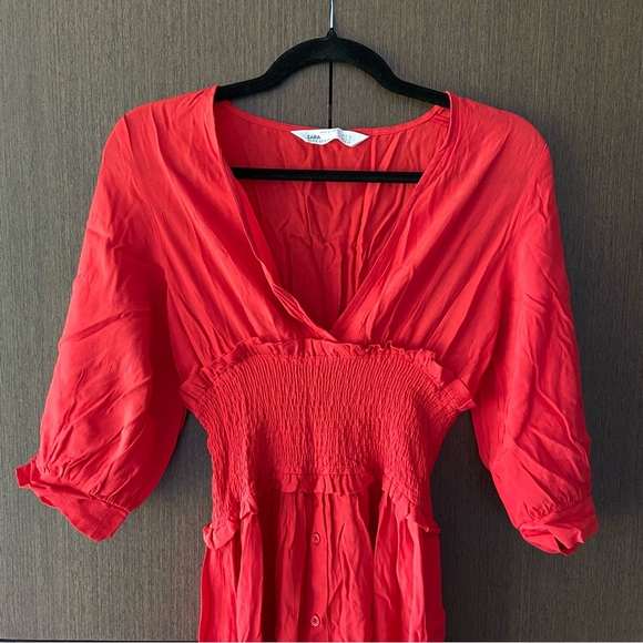 Zara Red Midi Dress - Picture 2 of 8